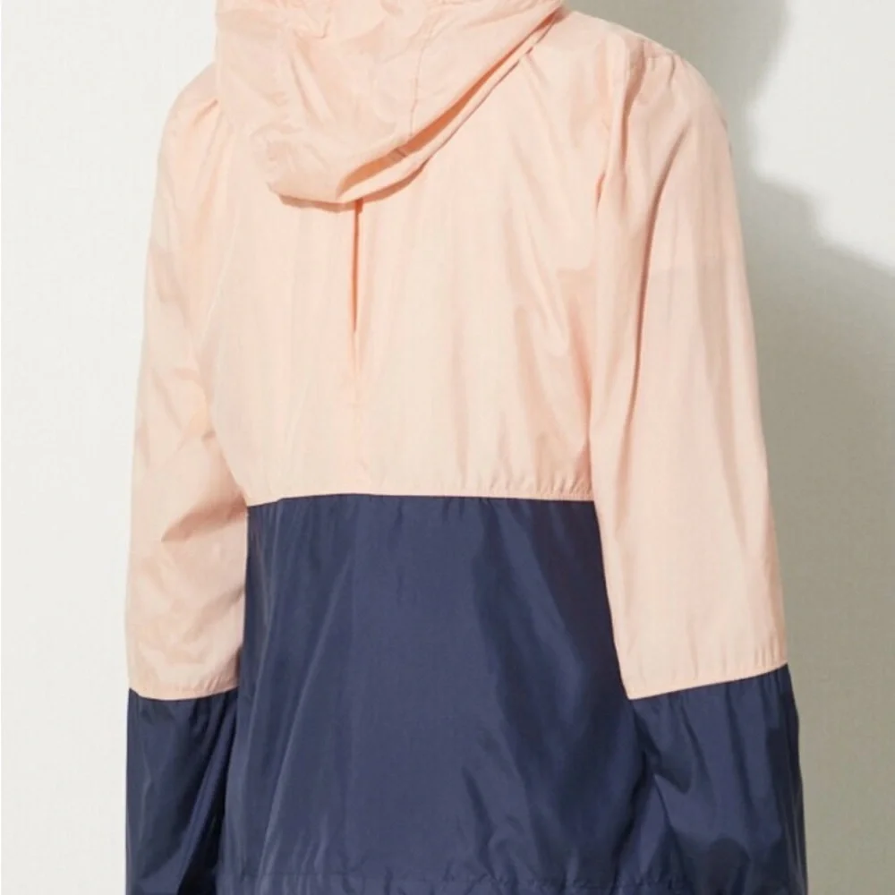 Columbia Flash Forward Windbreaker Hoodie Full Zip Lightweight Pale Pink Navy M - Picture 9 of 10